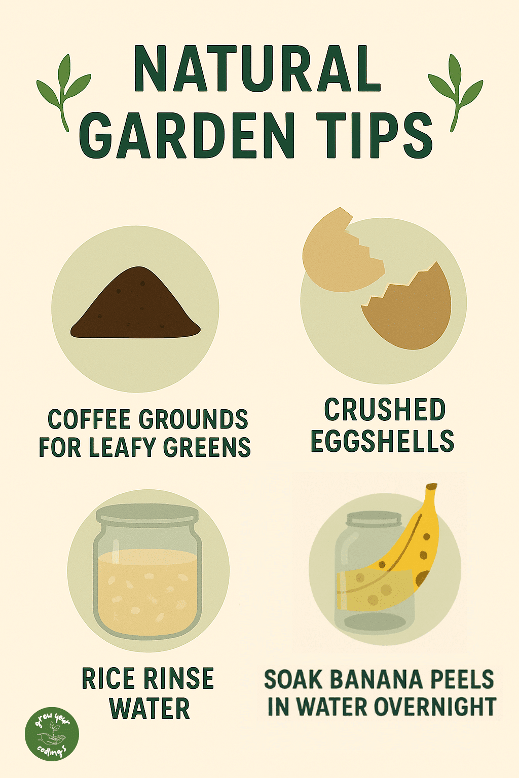 Infographic showing natural garden fertilizers