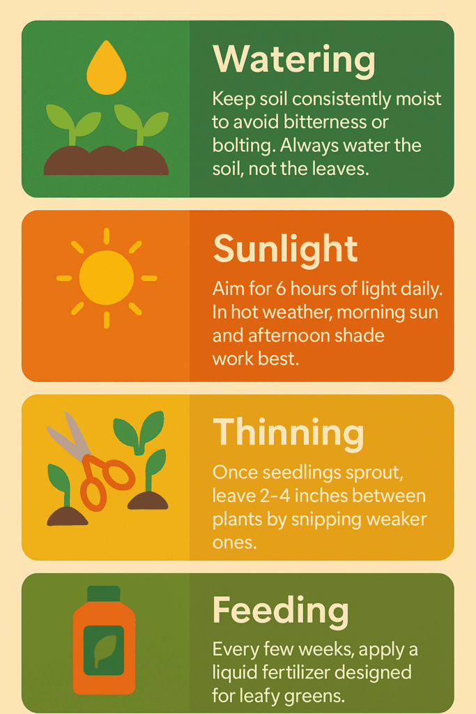 infography explaining how to Care for Your Lettuce