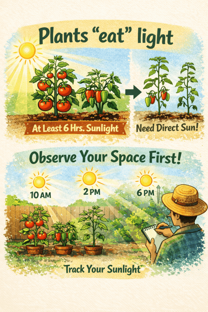 Understanding light needs and working with your environment is one of the best gardening tips for beginners