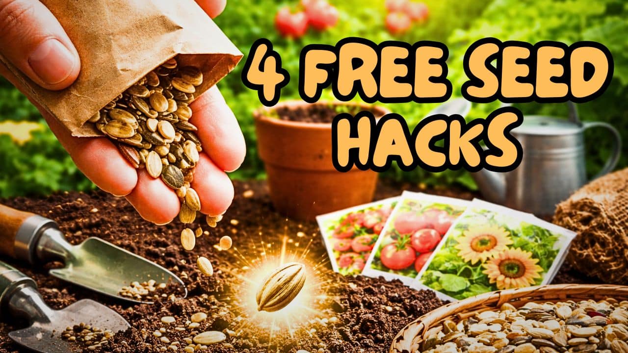 Infographic showing 4 ideas on how to get free seeds