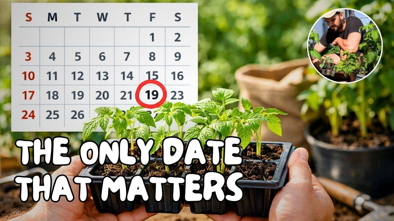 Illustration of a calendar to know when is the best time to plant tomato seeds indoors